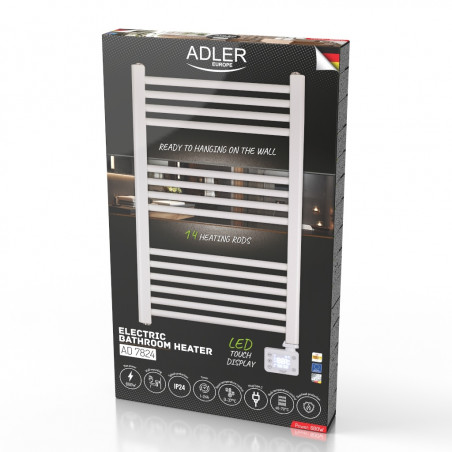 Adler AD 7824, 600W, 13 λωρίδες θέρμανσης, πίνακας ελέγχου LED, , IP24, λευκό