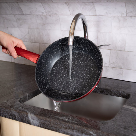 Σετ κατσαρόλες και τηγάνια Royalty Line FD10, 10 τεμαχίων, Χυτό αλουμίνιο, επίστρωση μαρμάρου Greblon, Επαγωγή, Κόκκινο