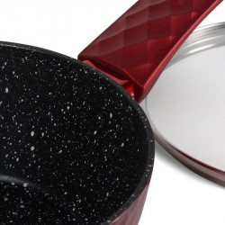 Σετ κατσαρόλες και τηγάνια Royalty Line FD10, 10 τεμαχίων, Χυτό αλουμίνιο, επίστρωση μαρμάρου Greblon, Επαγωγή, Κόκκινο