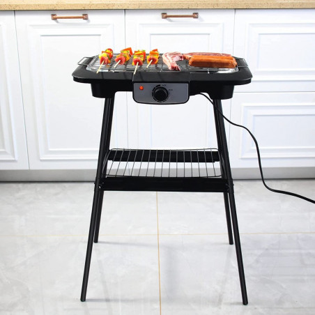 Ηλεκτρική ψησταριά Royalty Line RL-SBGT2000, 2000W, 38x28 cm, Αναδιπλούμενη βάση, 200C, Θερμοστάτης, Δίσκος αποστράγγισης, Μαύρο