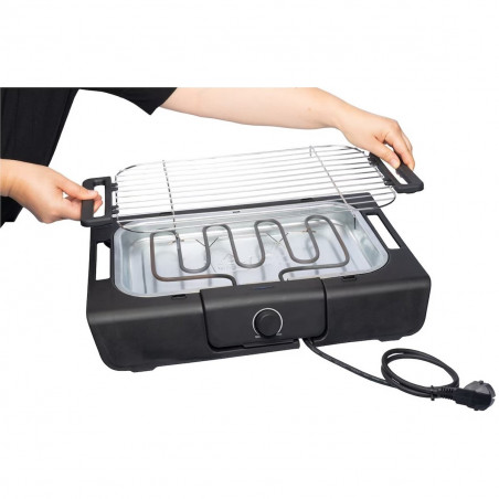 Ηλεκτρική ψησταριά Royalty Line RL-SBGT2000, 2000W, 38x28 cm, Αναδιπλούμενη βάση, 200C, Θερμοστάτης, Δίσκος αποστράγγισης, Μαύρο