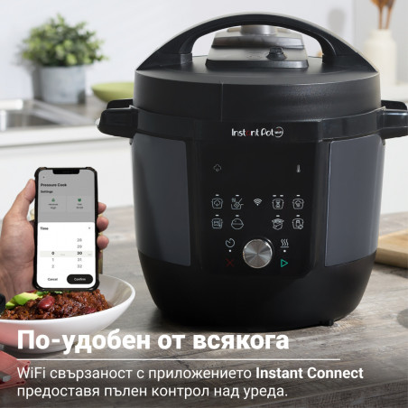Instant Pot Plus 60 WiFi, 1000W, 5,7 l, 9 προγράμματα, έλεγχος WiFi, οθόνη LCD, Ανοξείδωτο, Μαύρο