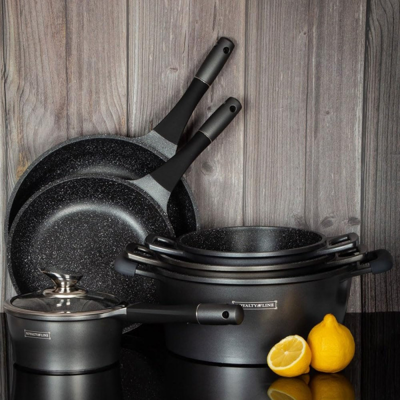 Royalty Line RL-ES1014M Ασημί, χυτό αλουμίνιο, 14 τεμάχια, μαρμάρινο φινίρισμα, ασημί