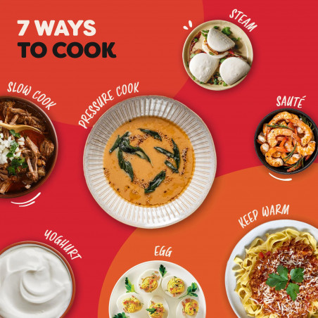 Instant Pot Classic Mini 140800801, 800W, 3.8 l, 7 προγράμματα, αγαπημένα κουμπιά, οθόνη LCD, Ανοξείδωτο, Λευκό