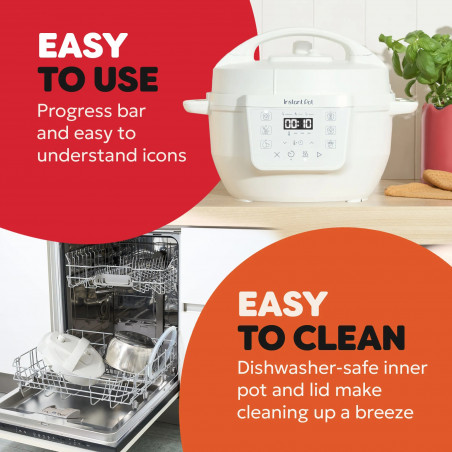 Instant Pot Classic Mini 140800801, 800W, 3.8 l, 7 προγράμματα, αγαπημένα κουμπιά, οθόνη LCD, Ανοξείδωτο, Λευκό