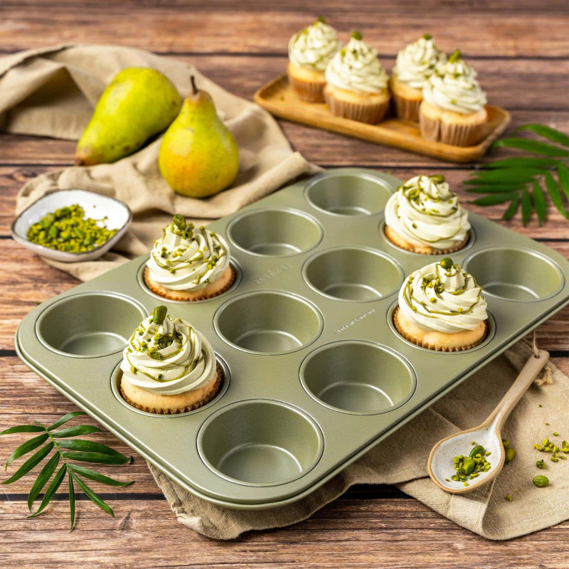 Φόρμα για μάφιν 12 τεμαχίων Zenker 7456, 7 cm, ILAG Maximizing Green επίστρωση, Μέχρι 180C, Πράσινο