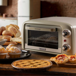 Ηλεκτρικός φούρνος Ariete VINTAGE 3919/03, 800W, 10 l, 3 λειτουργίες, Μέχρι 230°C, Διπλό θερμικό γυαλί, Χρονοδιακόπτης 60 λεπτά, Μπεζ