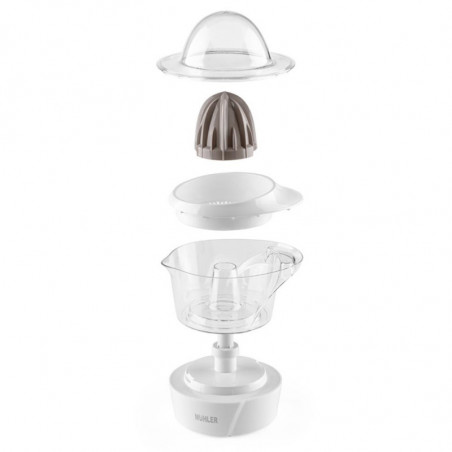 Πρέσα εσπεριδοειδών Muhler MJ-2505, 25W, 0,5 l, αμφίδρομη κίνηση, 2 κώνοι, Λευκό