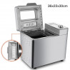 Nictemaw Baking Master, 550W, 25 προγράμματα, 3 στάδια, 500/750/900g, LCD, καθυστέρηση έναρξης 13 ώρες, αυτόματος διανομέας, Ασημί