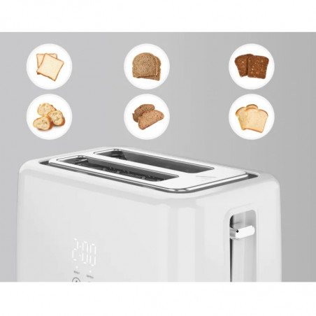 Electric Toaster, White, 220-240V, 50-60Hz, 780-930W, 2 slots, 3 modes, 7 browning levels