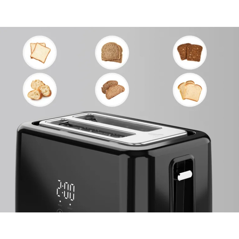 Electric Toaster, black, 220-240V, 50-60Hz, 780-930W, 2 slots, 3 modes, 7 browning levels