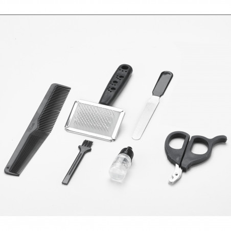 Oliver Voltz OV51810R Κουρευτική μηχανή για κατοικίδια, 7W, κεραμική λεπίδα, 4 εξαρτήματα, μαύρο/μπλε