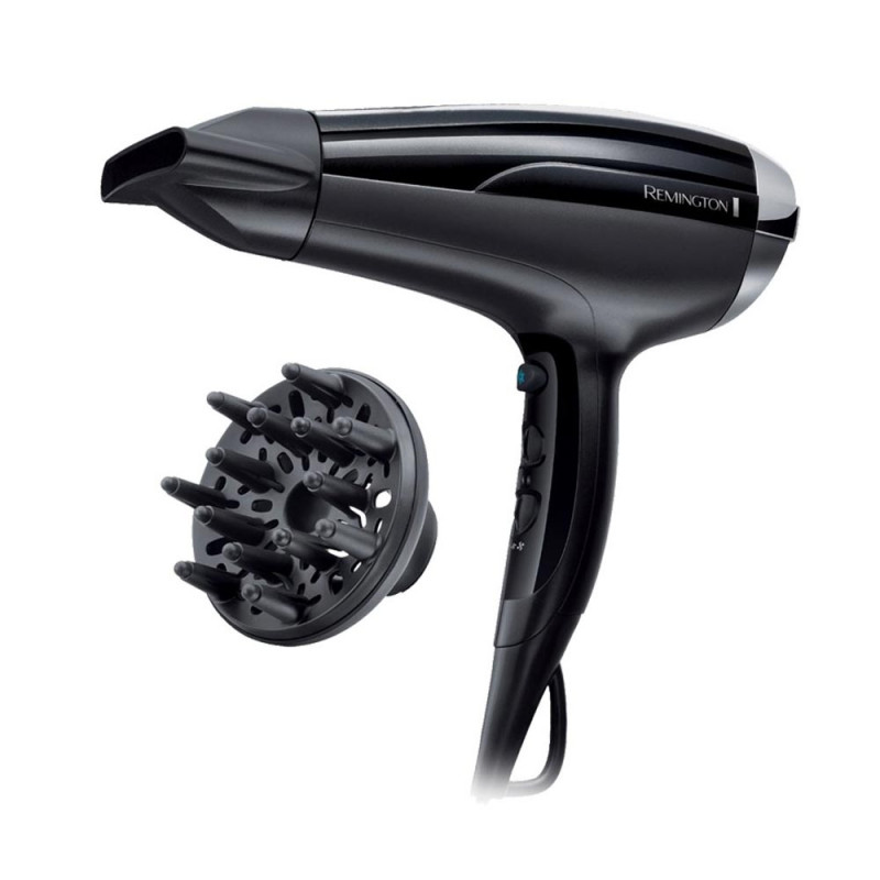 Σεσουάρ Remington D5215 Pro Air Shine, 2300W, 2 ταχύτητες, 3 στάδια, Ιονικό σύστημα, 85 km/h, Κεραμικό πλέγμα, Μαύρο