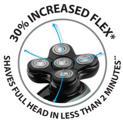 Ξυριστική μηχανή για το κεφάλι Remington RX7 XR1600 Ultimate Series, αυτονομία 60 λεπτά, αδιάβροχη, με κινητή κεφαλή, λειτουργία Turbo, ατσάλινες λεπίδες, ενδείξεις λειτουργίας, Μαύρο/πράσινο