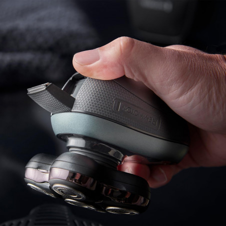 Ξυριστική μηχανή για το κεφάλι Remington RX7 XR1600 Ultimate Series, αυτονομία 60 λεπτά, αδιάβροχη, με κινητή κεφαλή, λειτουργία Turbo, ατσάλινες λεπίδες, ενδείξεις λειτουργίας, Μαύρο/πράσινο