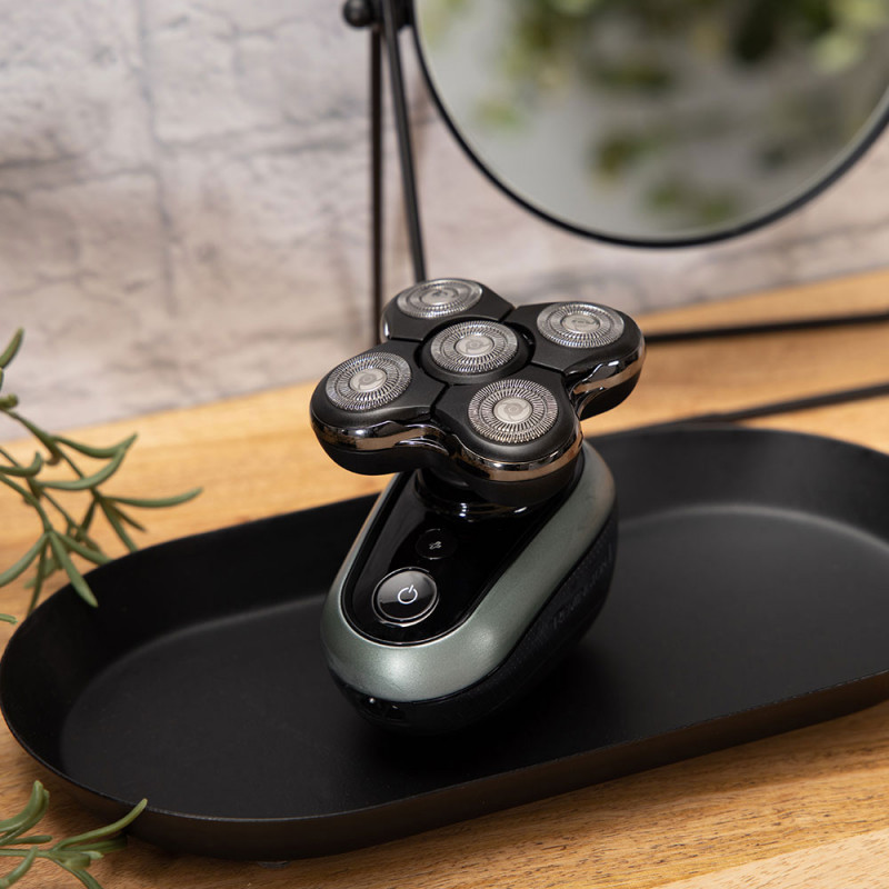 Ξυριστική μηχανή για το κεφάλι Remington RX7 XR1600 Ultimate Series, αυτονομία 60 λεπτά, αδιάβροχη, με κινητή κεφαλή, λειτουργία Turbo, ατσάλινες λεπίδες, ενδείξεις λειτουργίας, Μαύρο/πράσινο