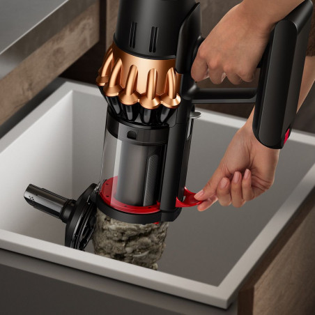 Вертикална прахосмукачка Dyson V16 Piston Submarine 492969-01, 315AW, 900W, 1.3 л, 70 мин, CleanCompaktor™, Hyperdymium™, MyDyson™, HEPA, LCD, Черен/мед