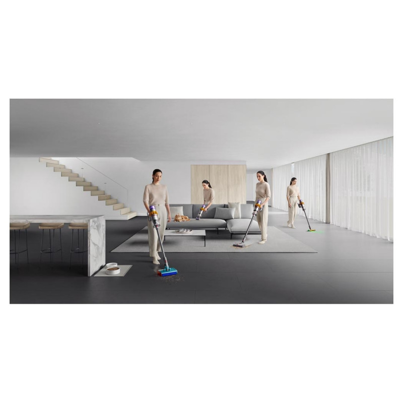 Σκούπα όρθια Dyson V15S Detect Submarine 448798-01, 660W, 0.77 l, 60 λεπτά αυτονομία, Αισθητήρες, 4 λειτουργίες, LCD, Γκρι/μπλε