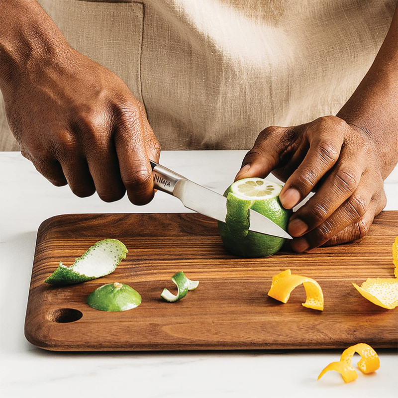 Ninja Foodi StaySharp Knife Block Set K32006EU, 6 τεμάχια, Σφυρήλατο ατσάλι, Βάση, Εργονομική λαβή, Μαύρο/inox