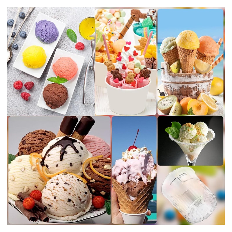 Σετ δοχείων παγωτού Ninja Creami XSKPNTLID4EUK, 4х473 ml, χωρίς BPA, ασφαλές στο πλυντήριο πιάτων, σφιχτό κλείσιμο, διαφανές/πολύχρωμο