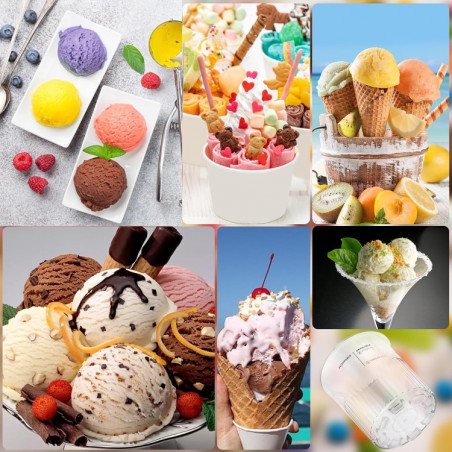 Σετ δοχείων παγωτού Ninja Creami XSKPNTLID4EUK, 4х473 ml, χωρίς BPA, ασφαλές στο πλυντήριο πιάτων, σφιχτό κλείσιμο, διαφανές/πολύχρωμο