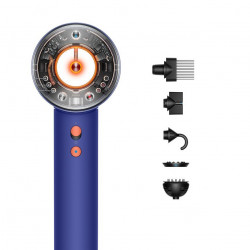Στεγνωτήρας μαλλιών Dyson Supersonic Nural HD16 VnBu/Topaz, 1600W, 3 ταχύτητες, 4 θερμοκρασίες, αρνητικά ιόντα, 5 εξαρτήματα, προστατευτικό τριχωτού της κεφαλής, μπλε/Topaz
