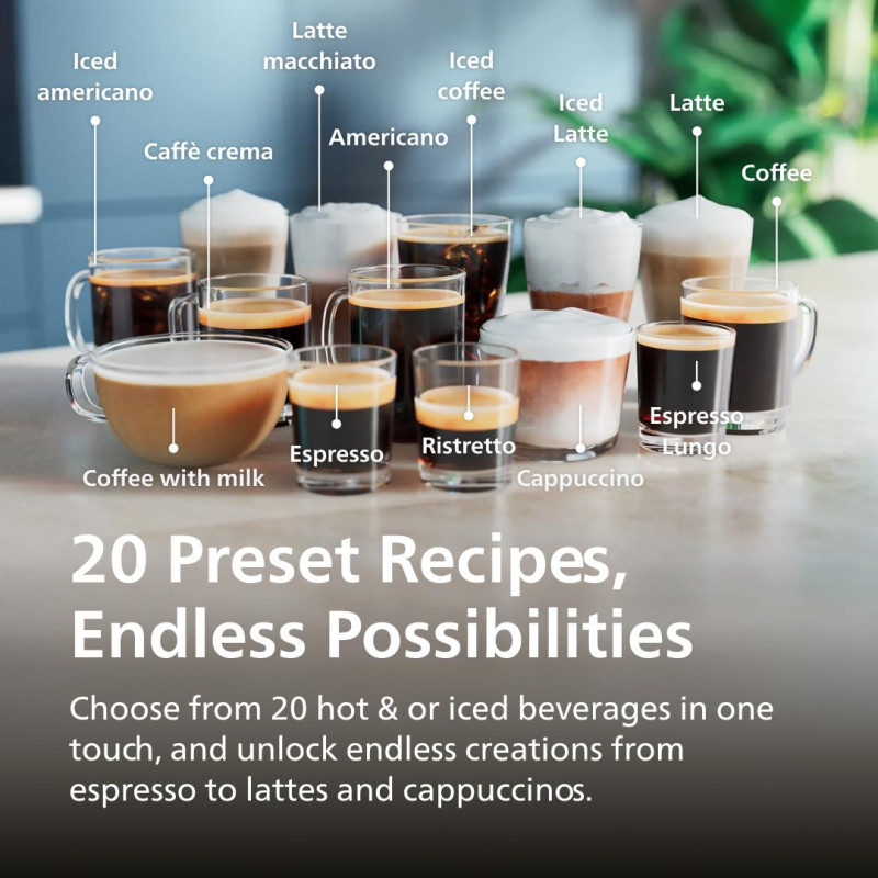 Καφετιέρα Philips EP5541/50 5500 Latte Go, 1500W, 15 bar, 1,8 l, 3 temp, Ceramichna melachka με 12 niva, TFT, AquaClean, SilentBrew, AromaExtract, ExtraShot, Cernen