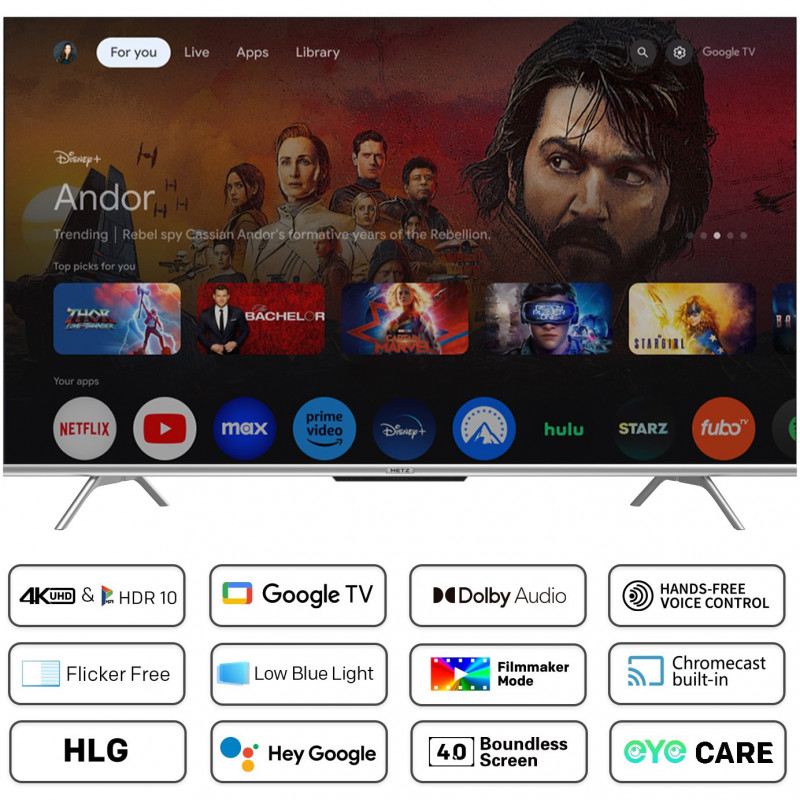 Τηλεόραση METZ blue 50MUD7000, 50", 126cm, 3840x2160 4K UHD, SMART, Direct LED, HDR10/HLG, Dolby Digital/+, Bluetooth, Μαύρο/iv