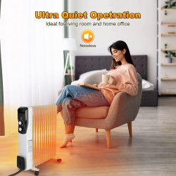 Ψυγείο πετρελαίου Sailnovo NSC-250-11F1, 2500W, 11 πτερύγια, 30 m2, 3 στάδια, 360 περιστρεφόμενοι τροχοί, 10-35C, Μπλε