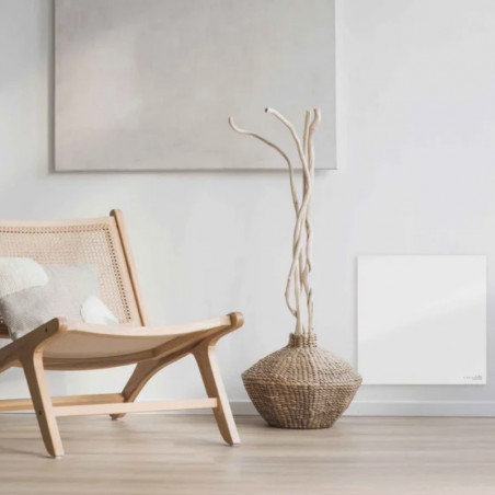 Ηλεκτρικός υπέρυθρος θερμοπομπός AENO AGH0011S, 500W, 12 m2, LED, Κινητός έλεγχος, Wi-Fi, Αισθητήρες κλίσης και πτώσης, IP24, Λευκό