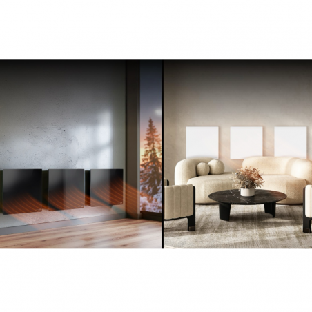 Ηλεκτρικός υπέρυθρος θερμοπομπός AENO AGH0011S, 500W, 12 m2, LED, Κινητός έλεγχος, Wi-Fi, Αισθητήρες κλίσης και πτώσης, IP24, Λευκό