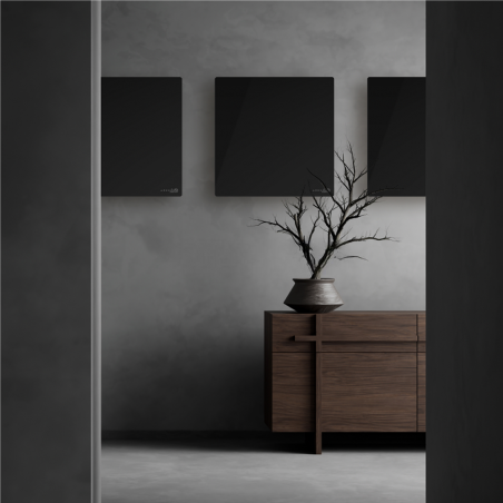 Ηλεκτρικός υπέρυθρος θερμοπομπός AENO AGH0012S, 500W, 12 m2, LED, Κινητός έλεγχος, Wi-Fi, Προστασία παιδιών, Αισθητήρες κλίσης και πτώσης, IP24, Μαύρο