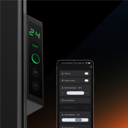 Ηλεκτρικός υπέρυθρος θερμοπομπός AENO AGH0012S, 500W, 12 m2, LED, Κινητός έλεγχος, Wi-Fi, Προστασία παιδιών, Αισθητήρες κλίσης και πτώσης, IP24, Μαύρο