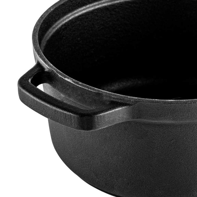 Muhler Tika MR-2048CI χυτοσιδηρή κατσαρόλα, 20x10 cm, 2 l, επαγωγική, Μαύρο