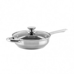 Σετ μαγειρικών σκευών Muhler MR-1242, 12 τεμάχια, Ανοξείδωτο ατσάλι, Πάτος τριών στρώσεων, Ψυχρές λαβές, Γυάλινα καπάκια, Επαγωγή, Ασημί