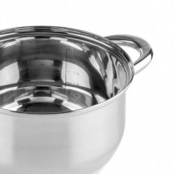 Σετ μαγειρικών σκευών Muhler MR-1242, 12 τεμάχια, Ανοξείδωτο ατσάλι, Πάτος τριών στρώσεων, Ψυχρές λαβές, Γυάλινα καπάκια, Επαγωγή, Ασημί