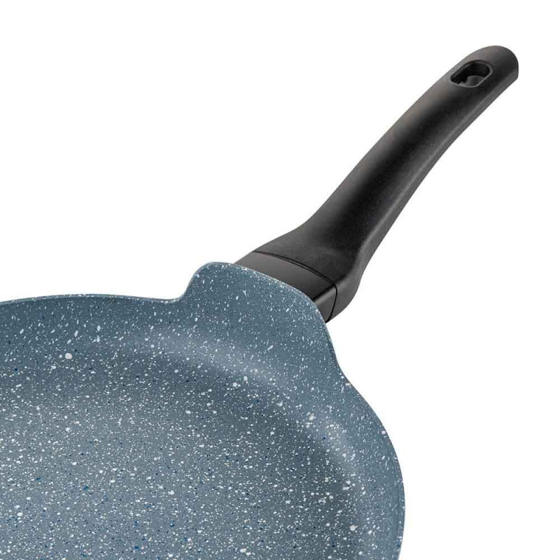 Τηγάνι για τηγανίτες Luigi Ferrero Prima FR-2832, 28x3 cm, Αντικολλητική επίστρωση με μαρμάρινο εφέ, Επαγωγή, Σκούρο μπλε