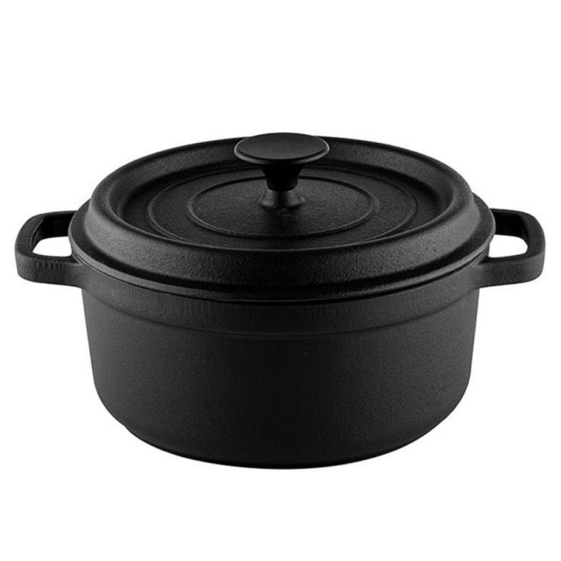 Muhler Tika MR-2448CI χυτοσιδηρή κατσαρόλα, 24x10,5 cm, 3,4 l, επαγωγική, Μαύρο