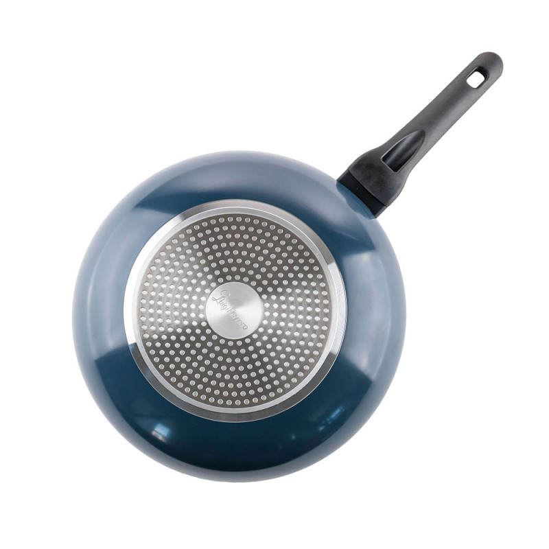 Luigi Ferrero Prima FR-3033 γουόκ, 30x9 cm, Αντικολλητική επίστρωση με μαρμάρινο εφέ, Επαγωγή, Σκούρο μπλε