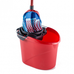 Σετ καθαρισμού δαπέδου Vileda Super Mocio, 3 τεμάχια, 10 λίτρα, μηχανισμός αποστράγγισης, Κόκκινο