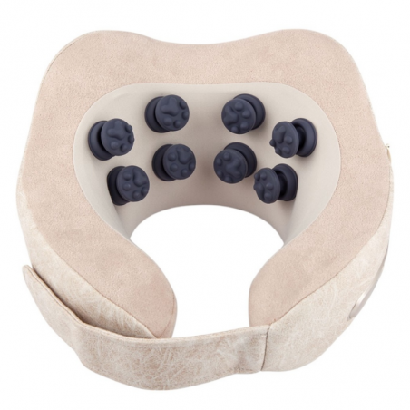 Medivon Calm μασάζ λαιμού, 3D μασάζ, 38-42°C, 2 λειτουργίες, Αφρός μνήμης, Πλένεται το κάλυμμα, Φωνητικές υπενθυμίσεις, Μπεζ