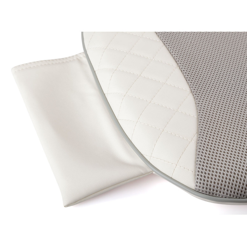 Κάθισμα μασάζ Medivon Luna, 48W, Shiatsu, μασάζ δόνησης, 5 λειτουργίες, χρονοδιακόπτης, υπέρυθρη θέρμανση, τηλεχειριστήριο, λευκό/γκρι