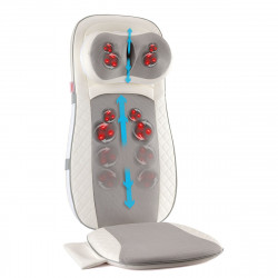 Κάθισμα μασάζ Medivon Luna, 48W, Shiatsu, μασάζ δόνησης, 5 λειτουργίες, χρονοδιακόπτης, υπέρυθρη θέρμανση, τηλεχειριστήριο, λευκό/γκρι