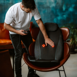 Μασαγιόρασα με σέλα Medivon Cosy Shiatsu, 18W, Shiatsu, Vibromasage, 5 λειτουργίες, 3 δονήσεις, πλημμύρισμα, χρονοδιακόπτης, τηλεχειριστήριο, Siv