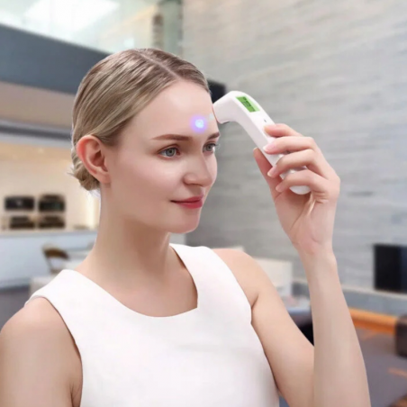 Θερμόμετρο χωρίς επαφή Medivon Timi Smart Verona, Υπέρυθρες, Για παιδιά, Μέτρηση σε 1 δευτερόλεπτο, Μνήμη, Έγχρωμη ένδειξη, LCD, Ήχος, Laser, Λευκό