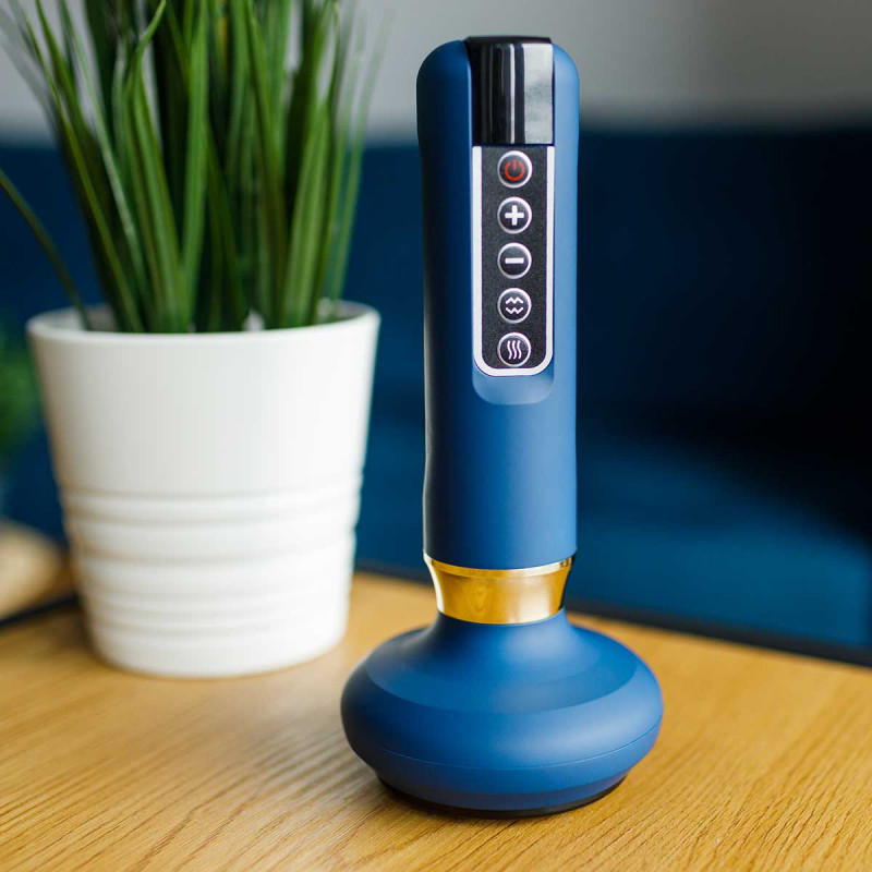 Medivon Halley Μασάζ κενού, 12 επίπεδα, Θέρμανση, Κατάλληλο για χρήση με έλαια, Κατά της κυτταρίτιδας, Οθόνη, Μπλε