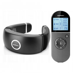 Medivon Smart EMS μασάζ αυχένα, ηλεκτρομυϊκή διέγερση, 3D ρυθμιζόμενο, 4 λειτουργίες, τηλεχειριστήριο, θέρμανση, χρονοδιακόπτης, μαύρο