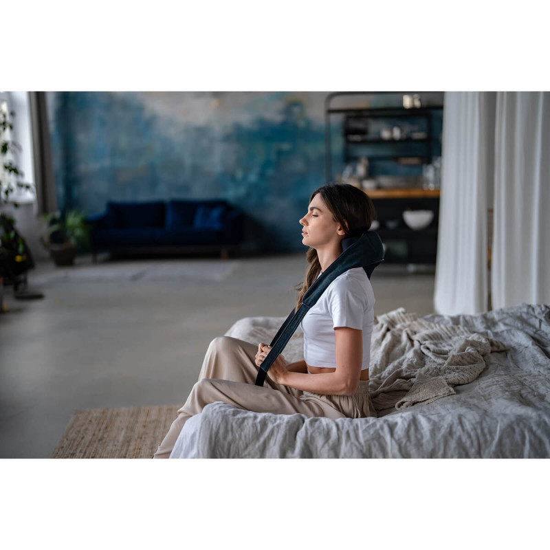 Medivon Hyperion μασάζ αυχένα, Shiatsu, 2 ταχύτητες, Υπέρυθρη θέρμανση, Προάγει την κυκλοφορία του αίματος και την αναγέννηση, Σκούρο μπλε