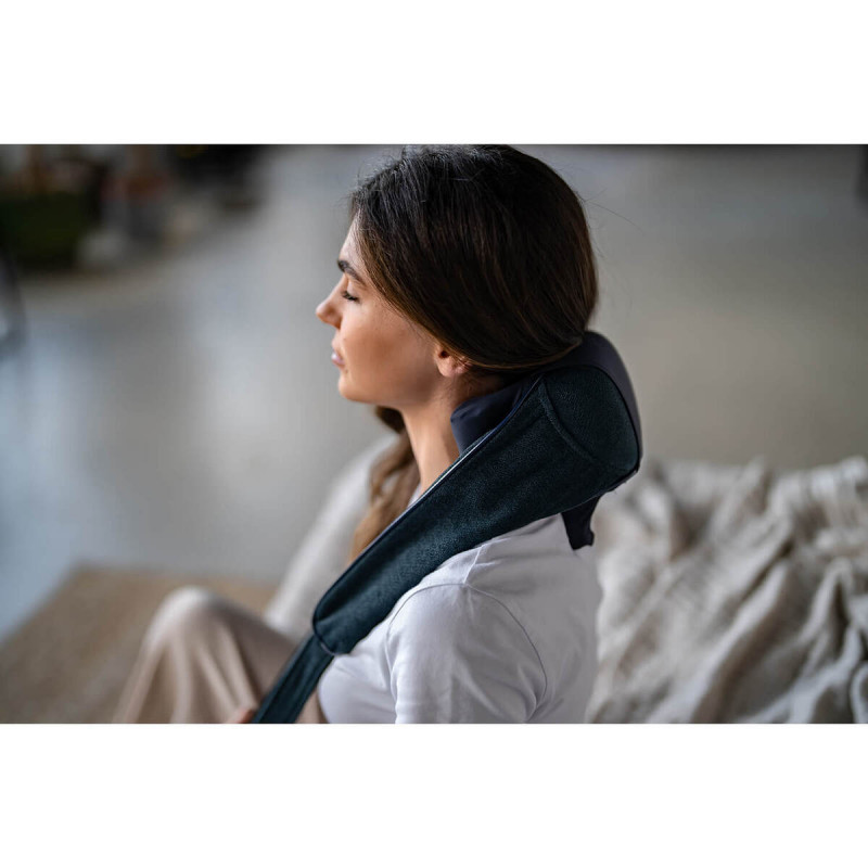 Medivon Hyperion μασάζ αυχένα, Shiatsu, 2 ταχύτητες, Υπέρυθρη θέρμανση, Προάγει την κυκλοφορία του αίματος και την αναγέννηση, Σκούρο μπλε