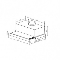 Crown CT6040IX, 65W, 353 m3/h, 2 στάδια, Τηλεσκοπικό, φωτισμός LED, Inox